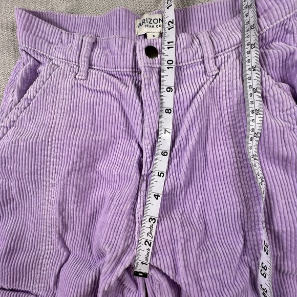 Y2K Corduroy Cargo Pants 100% Cotton Lilac Womens 5 Retro Wide Leg Baggy Trendy - Picture 7 of 9